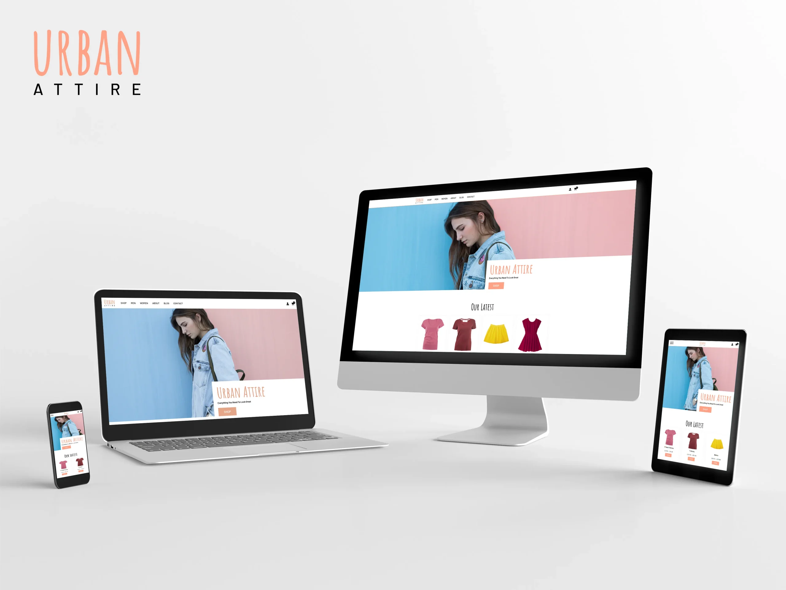 Urban Attire website displayed on many devices